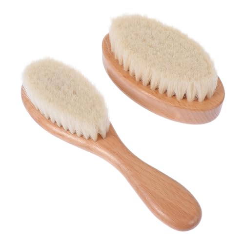 VANZACK 2Pcs Hair Cutting Cleaning Brush Lightweight Salon Duster for Shredded Hair Removal Long Handle Brush Brush Essential Hair Salon Supplies Light Yellow