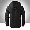 Mens Fleece Hoodie Jackets Full Zip Up Warm Ski Jackets Loose Comfortable Outdoor Windproof Hoodie Warm Sports Coat, Black, 5XL #3