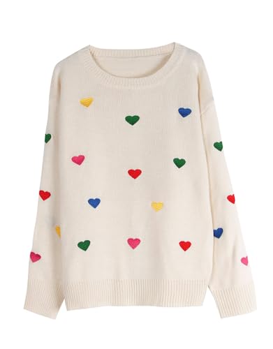 Image of Womens American Flag Sweater Crew Neck Casual Pullover Sweater