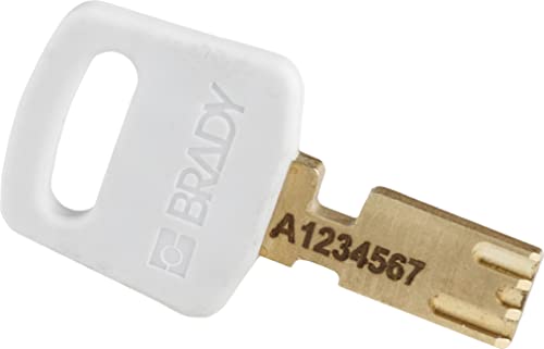 Image of Brady CPT-WHT-38AL-KD6PK SafeKey Padlock, White, 3.0 in H x 1.25 in W x 0.75 in D