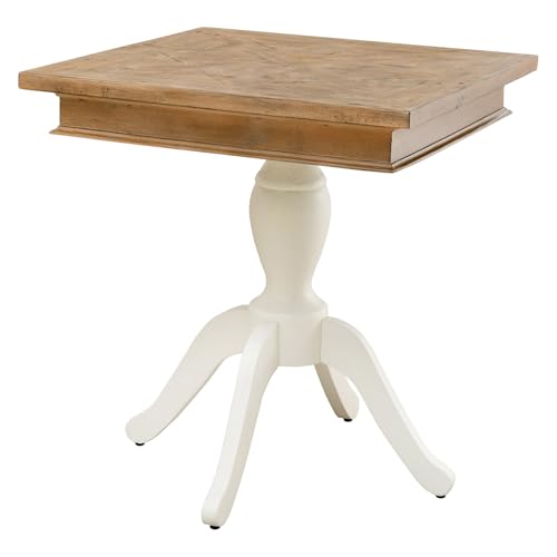 Riess Ambiente Massiver Esstisch Hamptons - 70cm - Hellbraun Creme - recycelte Pinie Bistrotisch Landhausstil Holztisch 2 Personen