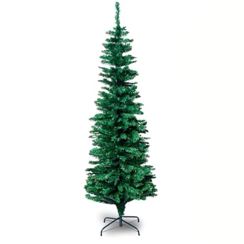 Árvore de Natal Georgia Slim, 1,80m, Galhos Flexíveis, Base Firme, Estrutura Resistente, Enfeite Natalino, Decoração, Material Durável (Árvore de Natal 1,8cm)