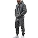 Fleece Lined Men Tracksuit Set 2 Piece Sets - Tactical Hoodies Quarter Zip Pullover & Cargo Joggers Athletic Sweatsuits Thermal Clothes Gym Outfits Winter Fall Fashion 01# Dark Gray 3X-Large