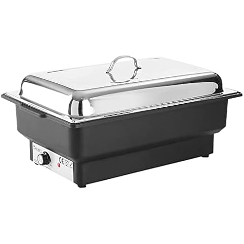 HENDI Chafing dish Tellano, Speisenwärmer, Buffetwärmer, Wärmebehälter, 9L, 230V, 900W, 573x348x(H)284mm, Edelstahl, Polypropylen Cover