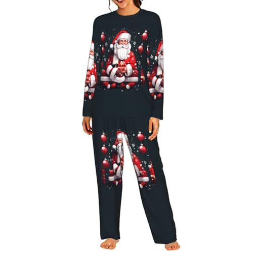 Pyjama Père Noël femme : ensemble de nuit assorti idéal à offrir