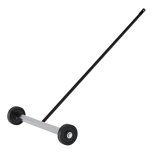 Sweeper magnétique de 14,5 pouces, balai aimanté ramasse-clous et débris métalliques pour sol