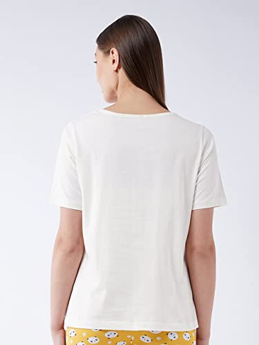 Image of Miss Chase Women's White Round Neck Short Sleeves Printed Regular Length T-Shirt