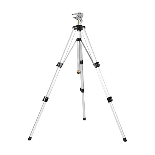 STYDDI Heavy Duty Impact Sprinkler on Tripod Base, Tall Metal Pulsating Telescoping Tripod Sprinkler for Large Area, Yard, Lawn, Garden, Waters up to 70 Ft. Diameter, Legs Extends Up to 36-inch