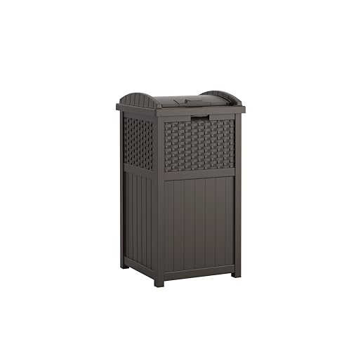 Suncast 33 Gallon Commercial Outdoor Trashcan Hideaway...