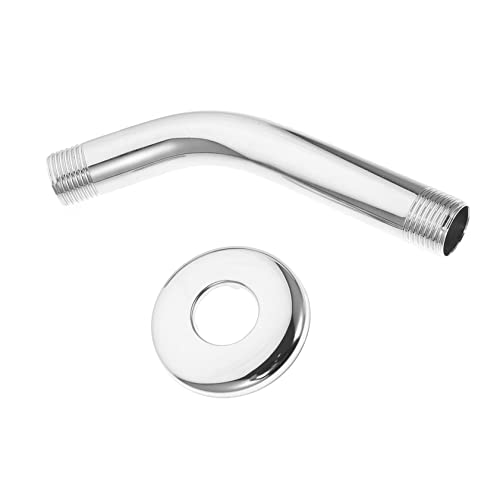 WOONEKY 1 Juego Brazo de tubo de codo de Ducha conector de manguera tubo de extensión de ducha rugerizado accesorios baño extensor de ducha brazo de ducha de acero inoxidable Silver