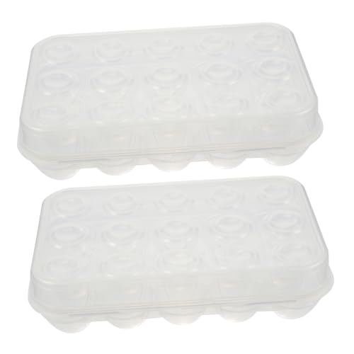 FUNNETOYU 2 pezzi Contenitore Uova Frigorifero con Scatola Plastica Uova con Scomparti Anticollisione per Conservazione in