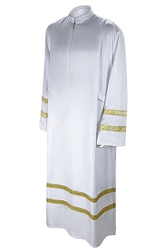 Men's Pastor Robe Cassock Gown Catholic Clergy Pulpit Robe Christian Priest Long Liturgical Vestment Robe Halloween2