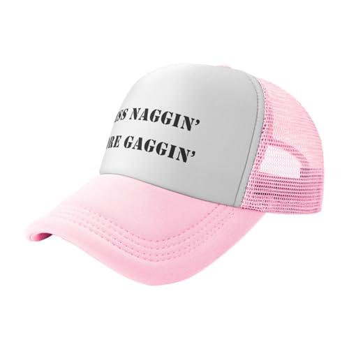 Image of Less Naggin More Gaggin Trucker Hat Funny Baseball Caps Adjustable Fishing Hats for Men Women Black