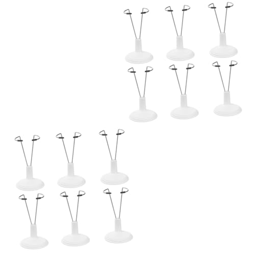 GLSTOY 2sets 15cm Doll Stand Portable Fashion Doll Storage Rack Sturdy PVC Toy Model Bracket for Home Store Display (Black) 6pcs*2