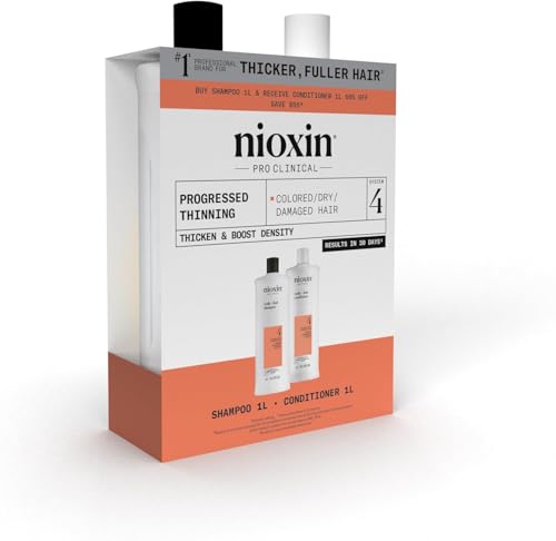 Nioxin Scalp + Hair Thickening System 4 Shampoo + Conditioner 1L Duo
