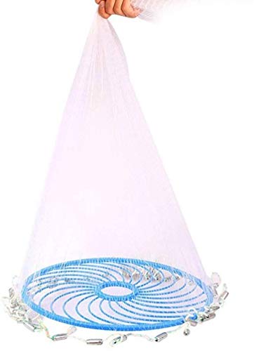 Grljd Fishing Equipment/Netting Hand Throwing Net for Bait Trap Fish A Variety of Materials Available in A Variety of Sizes (Size : Height 1.8m steel sink) (Size : Height 3.6m steel sink)