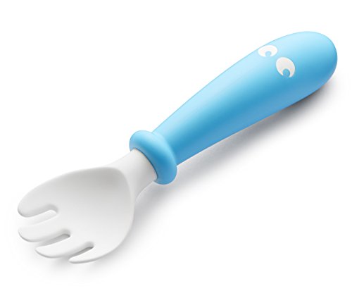 Baby Feeding Set - Orange Soft Bib, Turquoise Plate, Orange Spoon And Turquoise Fork #TOP4