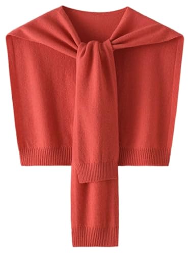 Women's Knitted Sweater Shawl Wrap Tie Front Fake Collar Shawls Cozy Cashmere Travel Cape Shoulder Tops for Fall Spring