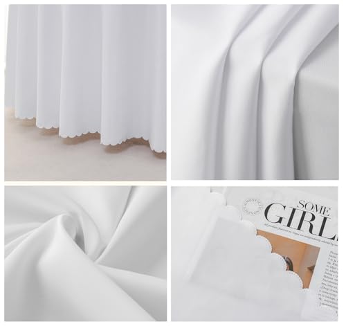 Nappe ronde de Noël polyester 280 cm lavable en machine Modèle C blanc pour table de réception - 4