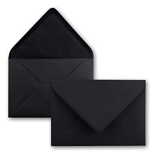Glüxx-Agent 50 DIN C5 envelopes black 22.0 x 15.4 cm 110 g/m² wet-glued postal envelopes without window for Christmas greeting cards - Image 3