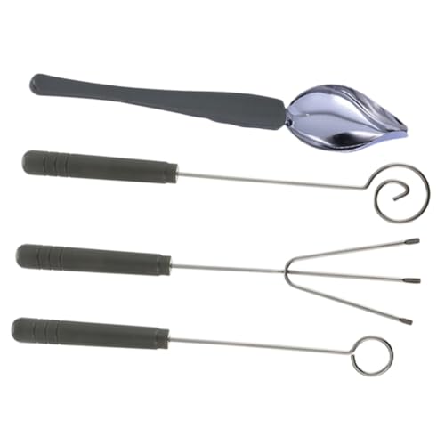 Cabilock 4-piece Stainless Steel Candy Dipping Fork Set Fondue Forks for Chocolate Ice and Fruit Kitchen Tools