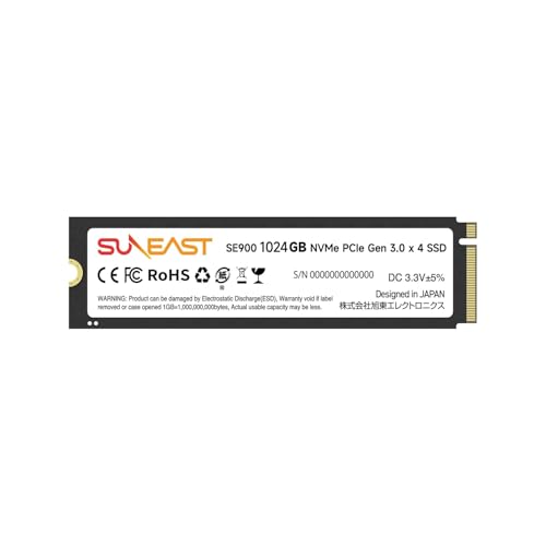 Amazon | SUNEAST 1TB NVMe SSD PCIe Gen 3.0 ×4 M.2 Type 2280 内蔵