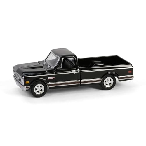 1972 C10 Short Bed Pickup Truck Black Hobby Exclusive Series 1/64 Diecast Model Car by Greenlight GL30546