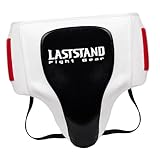 Harilla Protector de Ingle para Boxeo, Copa de Boxeo, Soporte de Ingle de Cuero PU, Protector de Ingle, Protector Abdominal para Kickboxing, Lucha Sanda, Blanco Negro