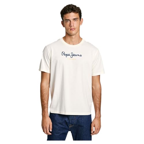 Pepe Jeans Herren Eggo N T-Shirt, Weiã, S – Ansicht 1