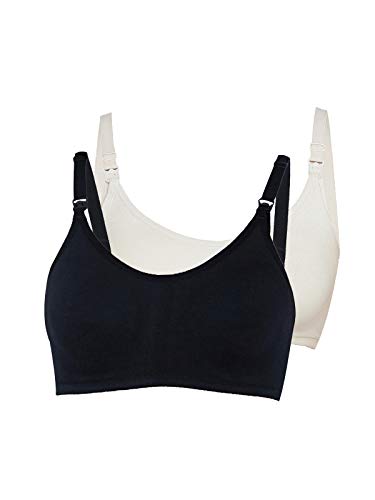 Image of Inner Sense Organic Cotton Bamboo Nursing Bra for Women I Non Padded Feeding Bra with Keyhole Back and Wire Free I Maternity Innerwear with Full Coverage (Combo Pack)