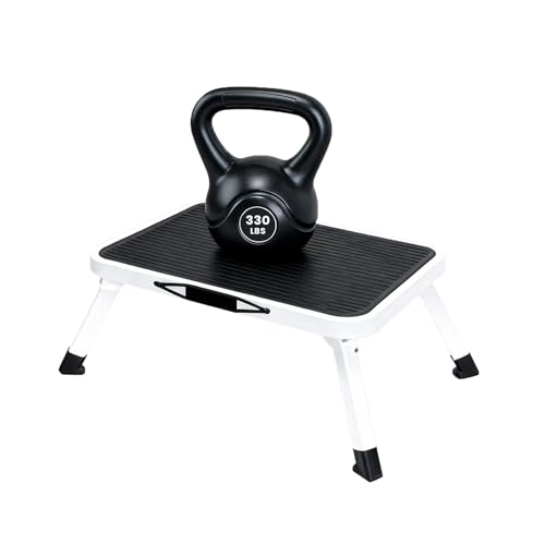 OLIXIS Foldable Step Stool 330lbs with Non-Slip Platform & Rubber Feet