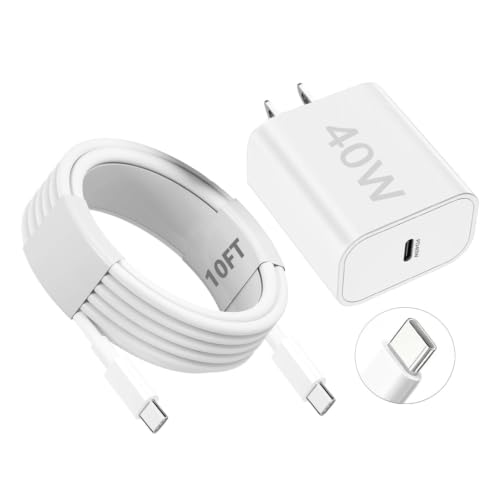 iPad Charger Fast Charging,[Apple MFi Certified]40W Fast USB C Charger Block 10FT USB C to C Cable...