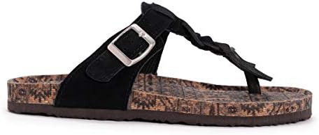 MUK LUKS womens Slip on Style Sandal, Black, 11 US | Image 2