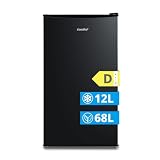 COMFEE' RCD80DK3(E) Frigorifero con Congelatore 80 Liter, Frigo Monoporta, Bassa Rumorosità 39db, Porta Reversibile, Compressore Inverter, Luce LED, Adatto per Casa, Ufficio, Camera, Nero