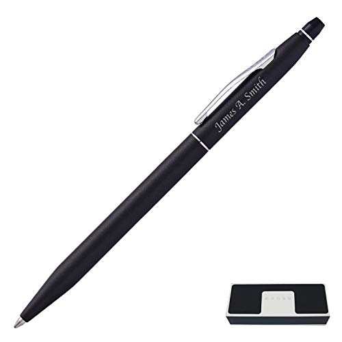 Cross Engraved/Personalized Click ‘Classic Black’ Ballpoint Gel Pen - Custom Engraving At0622-102 #TOP19