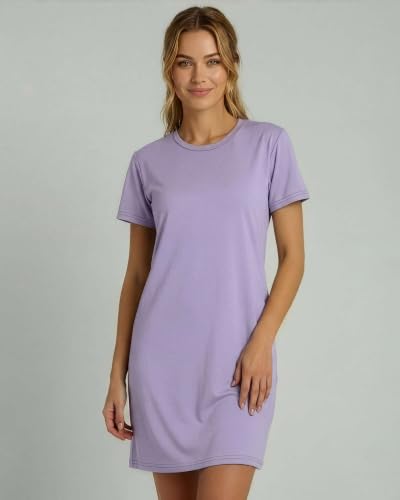 Image of Real Essentials 3 Pack: Women's Cotton Short Sleeve Nightgown Nightshirt Sleepshirt Ladies Sleepwear (Available in Plus Size)