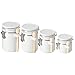Home Basics CS44154 4 Piece Ceramic Canister Set with Spoon, White