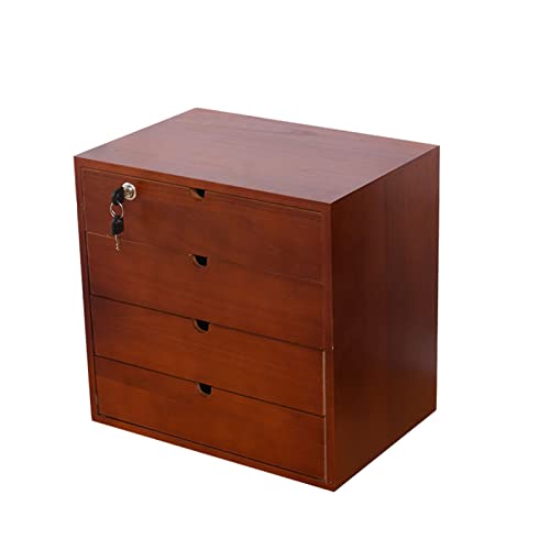 Archivador de madera maciza, caja de almacenamiento de escritorio A4 con estantes y cajones, ideal para el hogar y la oficina, elegante soporte para documentación, solución que ahorra espacio
