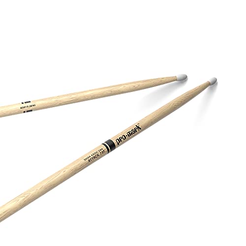 ProMark Drum Sticks - Classic Attack 727 Shira Kashi Oak Drumsticks, Oval Nylon Tip, One Pair