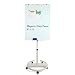 Glass White Board,Magnetic Glass Dry Erase Board 40x28 inches Mobile Whiteboard Flipchart Easel Height Adjustable White Board with Marker Tray, 1 Eraser, 3 Markers, 2 Strong Magnets