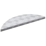 Zeiquah Treppe Tritt Halbmond 5 Stück Silber 60 x 18 x 2,5 cm Aluminium rutschfeste Treppenstufen für Innen- und Außenbereich langlebig, wasserdicht, modernes Design, rutschhemmend, Sicherheit