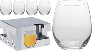 Galvog® Drinking Tumblers Set of 4 390ml | Glass Tumblers Gift Pack | Cocktails, Drinks, Juices