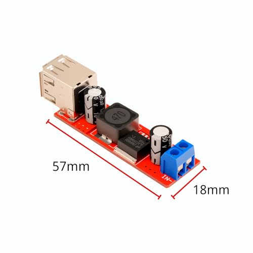 Double USB DC-DC Step Down Converter 6V-40V bis 5V 3A Buck Spannunswandler Charge Power Supply Module (3 Pack)