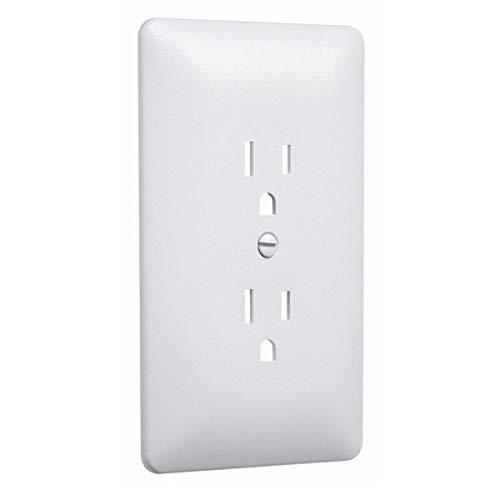 Image of TayMac MW2000W Masque 2000 Series 1-Gang Nonmetallic Decorator Style Duplex Cover-Up Wall Plate, White, 5-Pack