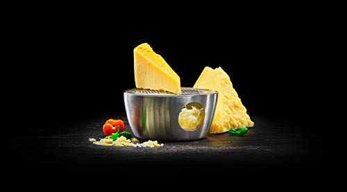 Foto von Lurch 220272 RazorTech EDS Parmesanreibe mit Deckel und Auffangschale aus Edelstahl, ؘ13 x 6 cm, Silber