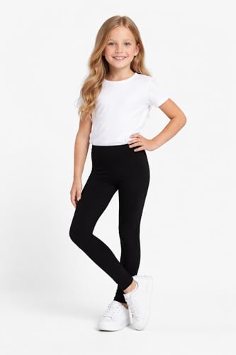 Image of BODYCARE Girl's Skinny Fit Girls Leggings Pack of 2- Soft Stretch Lycra Full Length Pants for Kids - School Casual Dance Gym Everyday Wear