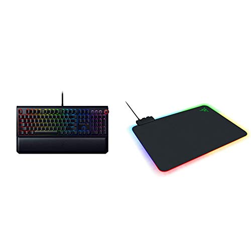 Razer BlackWidow Elite Mechanical Gaming Keyboard & Firefly Hard V2 RGB Gaming Mouse Pad: Customizable Chroma Lighting - Built-in Cable Management - Balanced Control & Speed - Non-Slip Rubber Base