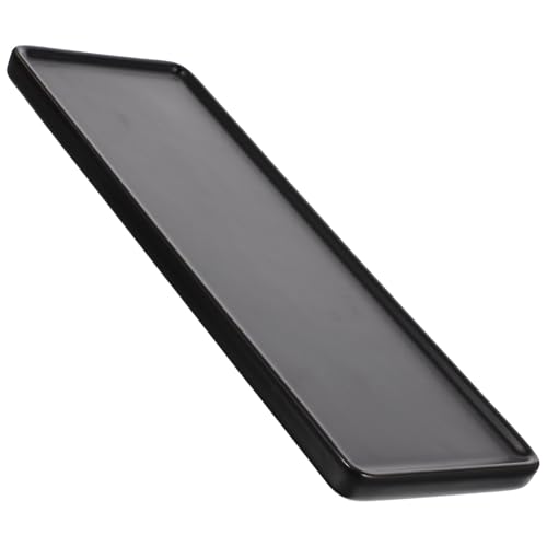 HOODANCOS Plateau Rectangulaire Support Décoratif Noir en Céramique pour Rangement Salle de Bain Grand Format pour Bijoux et Cosmétiques pour Salle de Bain