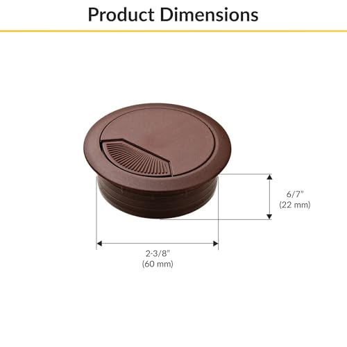 Brixwell QLG7-006 Protección Plástica para Cables, Dos Piezas, Redonda con Cierre de Resorte, Diámetro 2-3/8", Acabado Marrón miniatura 2