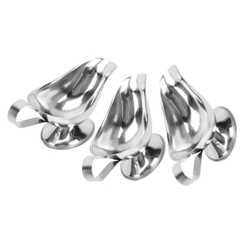 PRETYZOOM 3Pcs Stainless Steel Gravy Boat Sauce Pitcher with Handle for Dressings Sauces Creamers Elegant Serving Tool for Home Gatherings Restaurants